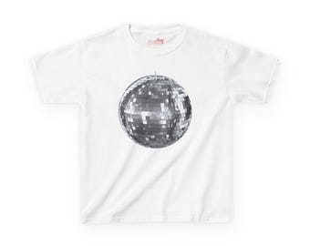 Camiseta infantil retrô com estampa de bola de discoteca dos anos 2000 | Camiseta infantil moderna e fofa com estampa de bola de discoteca estilo anos 90