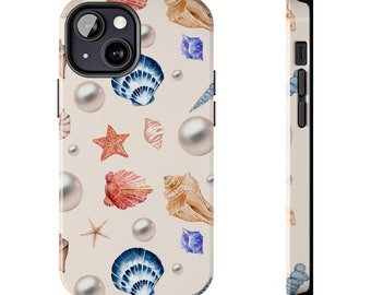 Seashells & Pearls Aesthetic Phone Case | Coastal Old Money Aesthetic iPhone Case