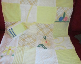 Chenille Stroller Set made from Vintage Chenille bedspread