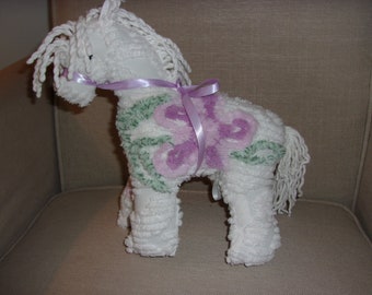 Horse/Pony stuffed animal made from Vintage Chenille bedspread