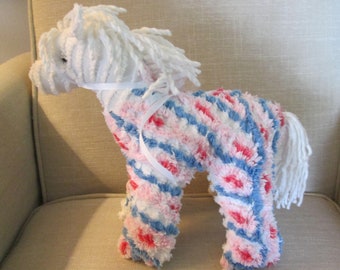 Horse/Pony stuffed animal made from Vintage Chenille bedspread