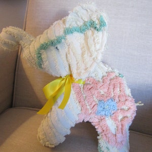 Elephant stuffed animal made from Vintage Chenille bedspread image 5