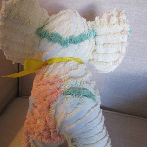 Elephant stuffed animal made from Vintage Chenille bedspread image 3