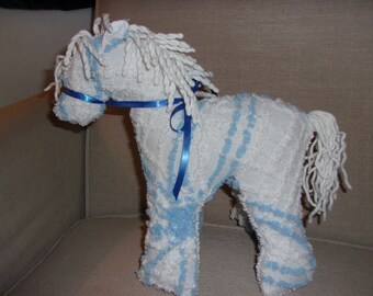 Horse/Pony stuffed animal made from Vintage Chenille bedspread