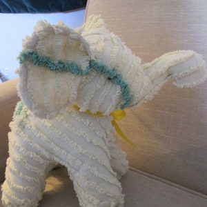 Elephant stuffed animal made from Vintage Chenille bedspread image 2