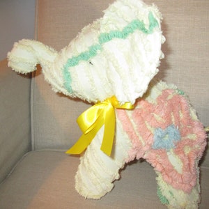 Elephant stuffed animal made from Vintage Chenille bedspread image 1