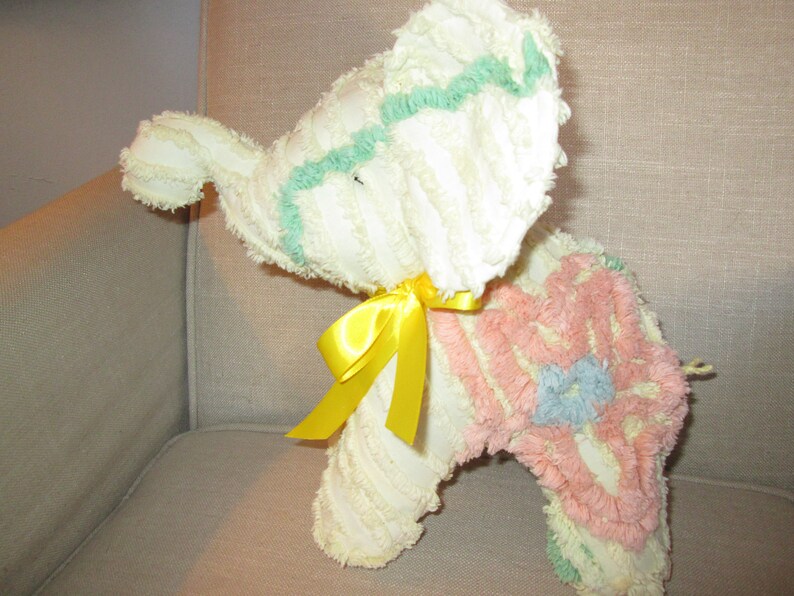 Elephant stuffed animal made from Vintage Chenille bedspread image 1