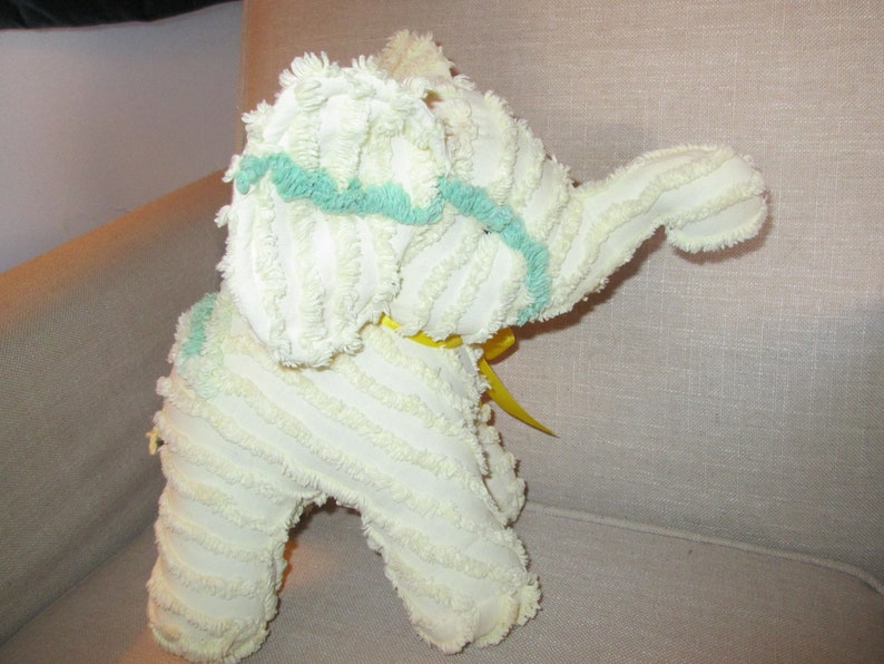 Elephant stuffed animal made from Vintage Chenille bedspread image 4