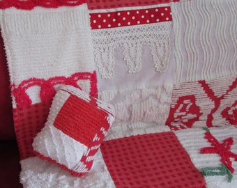 Chenille Stroller Set made from Vintage Chenille bedspread