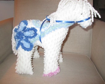 Horse/Pony stuffed animal made from Vintage Chenille bedspread