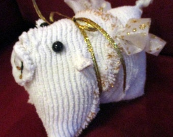 Pigs can fly!!! Piglet made from vintage Chenille bedspread