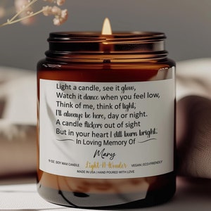 Condolence Gift Memorial Gift Sympathy Gift Bereavement Gift, In Loving Memory Of, Remembrance Candle Personalized Memorial Candle