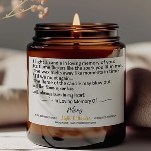Condolence Gift Memorial Gift Sympathy Gift Bereavement Gift, In Loving Memory Of, Remembrance Candle Personalized Memorial Candle