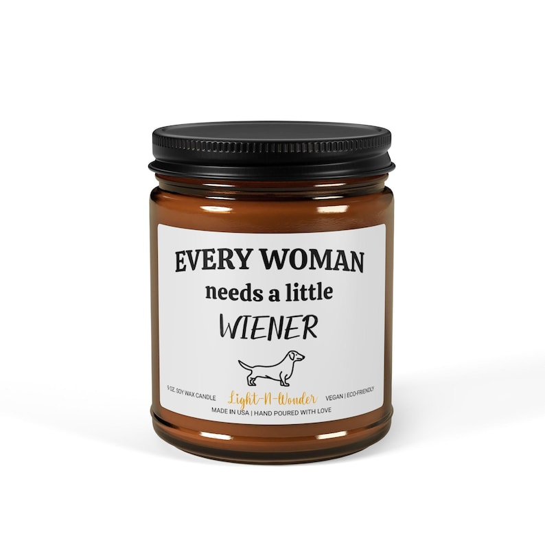 Dog Lovers Gift, Wiener Dog Loving Candle, Funny Gift For Her Coworkers Friend, Funny Dachshund Candle, Doxie Candle for Woman image 2