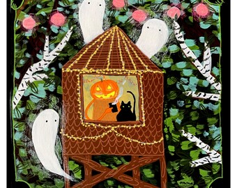 Mr. Pumpkin's Treehouse - original acrylic painting