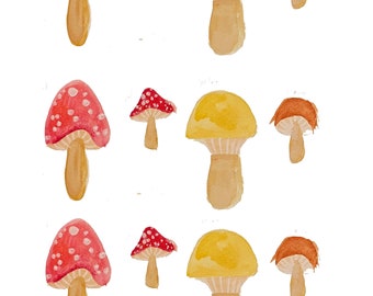 Woodland Garland Printable Tree and Mushroom, DIY Garland