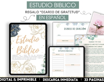 Prayer Journal in Spanish, Printable and Digital, Christian Devotional, Bible Study Journal, Printable Bible Study, Bible Study