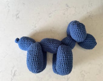 Crochet Balloon Dog Plush – Handmade Desk Decor Puppy