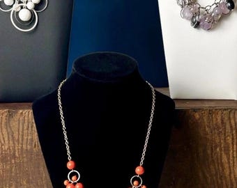 Vintage Beaded Necklace Lot Of 3 Cluster Bib Mod Summer Statement Y2K Bubbles