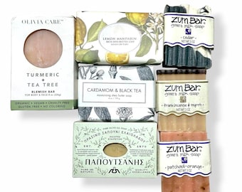 Assorted Bar Soaps: Zum Goats Milk, Greek Olive Oil, Tea Tree, Lemon Mandarin