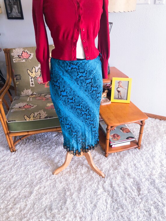 1940s style Skirt / 40s style snake print skirt /