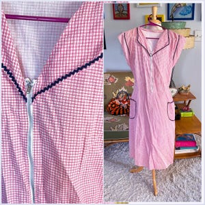 1940s Dress l 40s dress l Vintage 1940s Dress I Red Grid l S M l 40s l Pinup l Rockabilly l Day Dress