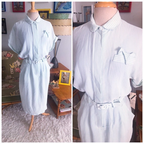 1940s style Stripe Dress / 40s style dress / 80s