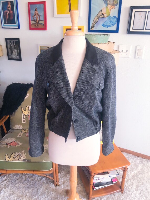 1940s style Jacket / 40s style Tweed Crop Jacket /