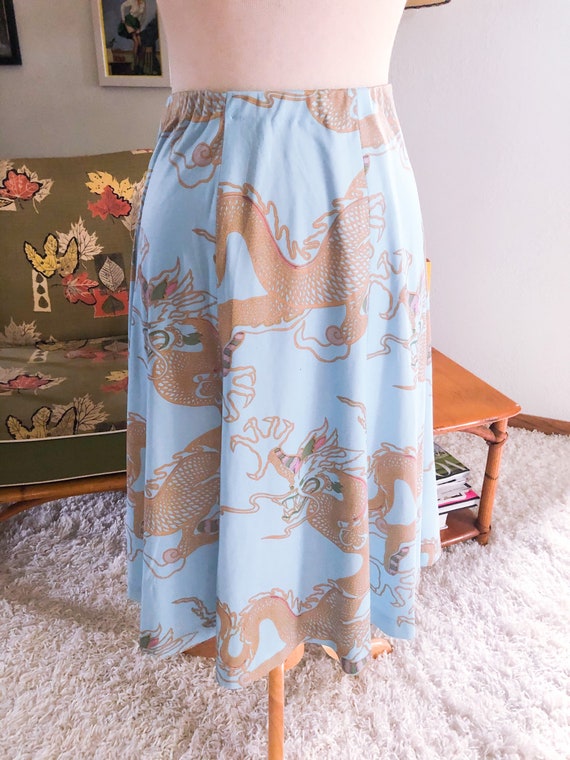 1940s style Skirt / 40s style dragon print skirt