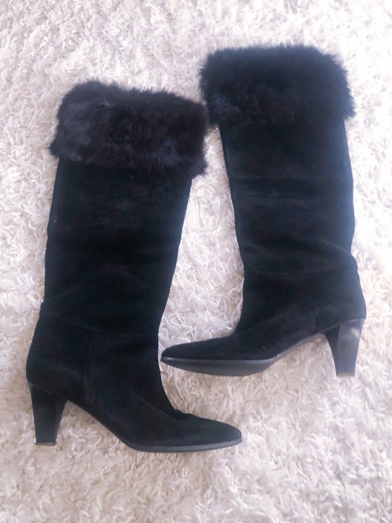 1980s boots / 80s Yves Saint Laurent knee boots