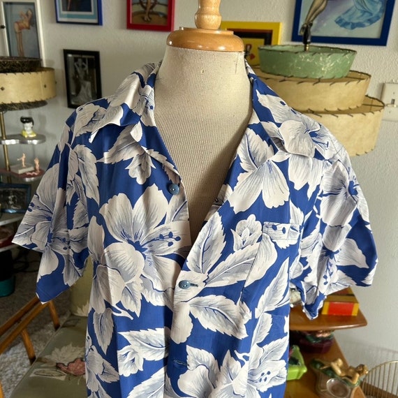 1940s style Button-down shirt / vintage Hawaiian … - image 2