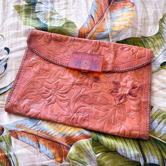 1940s leather handbag - Gem