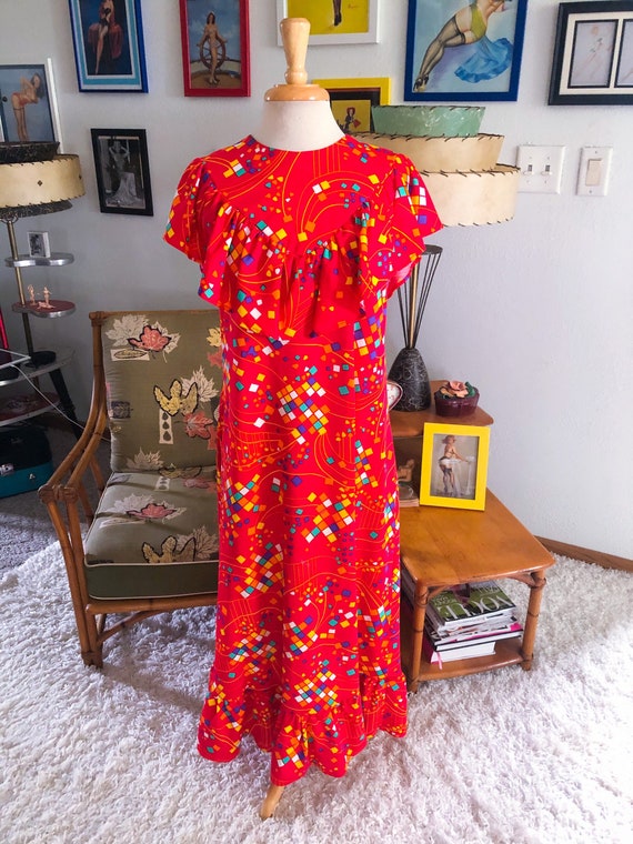 1930s style print Dress / 30s style abstract nove