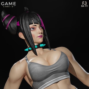 Juri Han /Street Fighter/ 25 cm Figure/Statue, Sla/Pla Resin 3D Printed,Painted,handmade,collectible