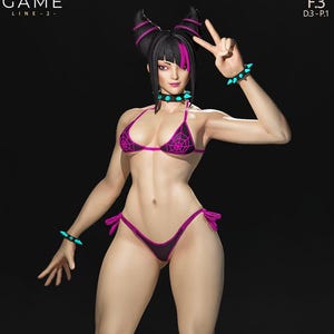Juri Han /Street Fighter/ 25 cm Figure/Statue, Sla/Pla Resin 3D Printed,Painted,handmade,collectible