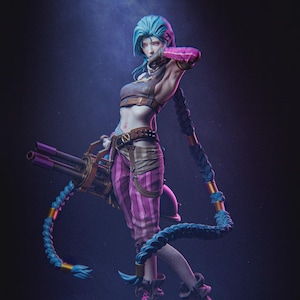 Arcane /Jinx - League of Legends 25 cm Figure/Statue, Sla/Pla Resin 3D Printed,Painted,Action Figure,handmade,collectible