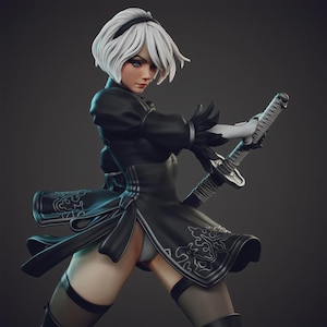 2B - NIER AUTOMATA -25 cm Figure/Statue, Sla/Pla Resin 3D Printed,Painted,action figure, collectible,handmade