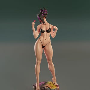 Juri Han /Street Fighter/ 25 cm Figure/Statue, Sla/Pla Resin 3D Printed,Painted