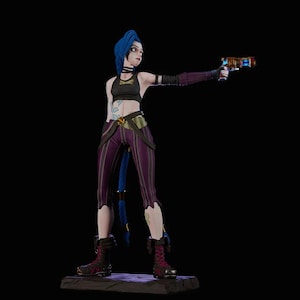 Arcane /Jinx - League of Legends 25 cm Figure/Statue, Sla/Pla Resin 3D Printed,Painted,Action Figure