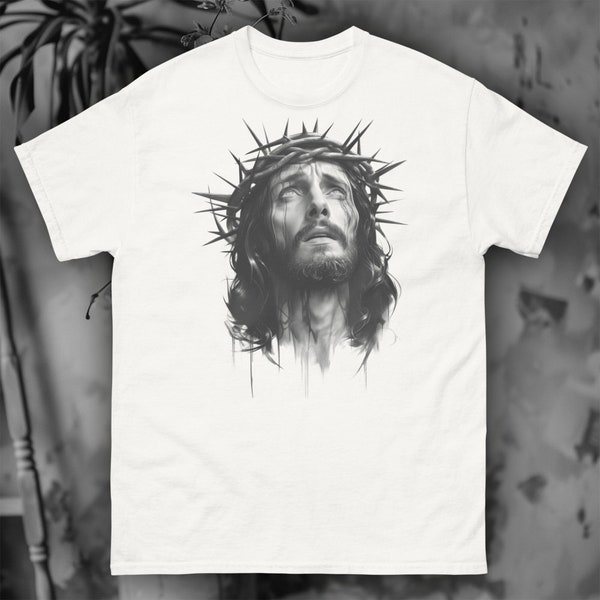 Jesus T-shirt Graphic Shirt Alt Clothing Black White Art Dark Clothes Gothic Tshirt UNISEX Apparel Clothes Design Christ Shirt Religious