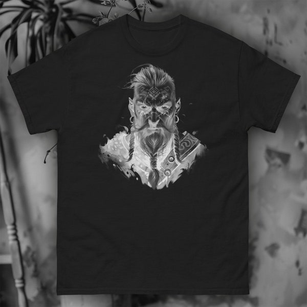 Norse Viking T-shirt Graphic Shirt Alt Clothing Black White Art Dark Clothes Gothic Tshirt UNISEX Apparel Clothes Design Nordic Mythology