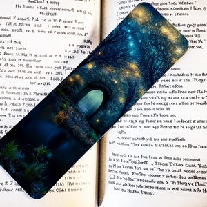 Starry Forest Trail Bookmark | Nighttime Moonlit Path with Stars | 2.5x7" Digital Bookmark for Nature & Book Lovers