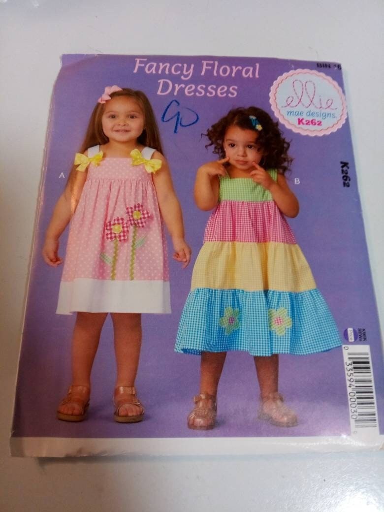 Ellie Mae Designs K175 Toddler Size T1 T2 T3 T4 Toddlers' Sundresses Sewing Pattern Toddlers Halter Dress Pattern Uncut/FF Ellie Mae Designs K175 Toddler Size T1 T2 T3 T4 Toddlers' Sundresses Sewing Pattern Toddlers Halter Dress Pattern Uncut/FF