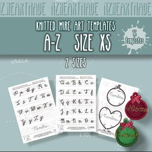 16 Plantilla abecedario XS, 2 tipografías , i-cord, knitted wire templates, PDF imprimible instrucciones en español e ingles