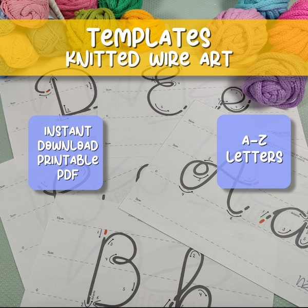 Knitted Alphabet Wire Template Etsy