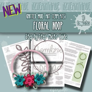 10 Templates to create a FLORAL FRAME for knitting with step-by-step photos, printable PDF, instructions in Spanish and English