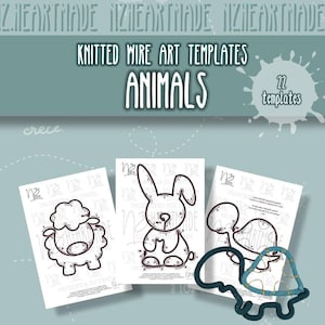 22 modelli di animali per fili intrecciati, i-cord, modelli di fili lavorati a maglia, istruzioni PDF stampabili in spagnolo e inglese