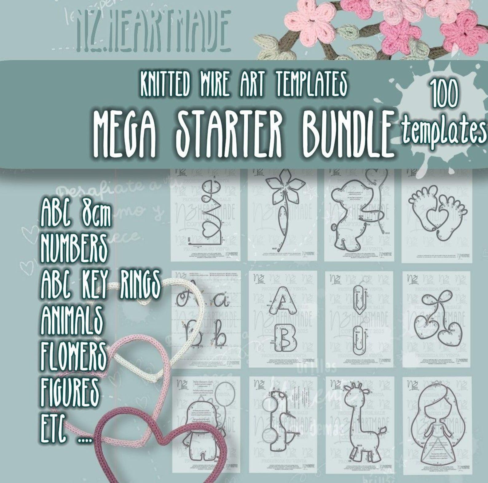 MEGA STARTER Bundle, 100 Knitting Templates for Beginners, Icord Craft ...