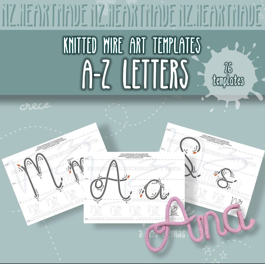Microcord Lettering 26 Wire Woven Alphabet Templates, Woven Alphabet Names, I-cord Alphabet ...