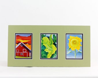 4x6 Photo Collage Mat for 10x20 Frame: Custom Color, Multi Opening (M102)